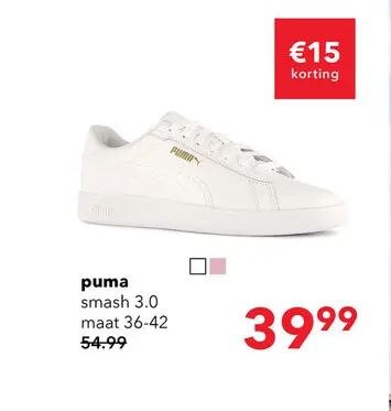 Aanbieding: Puma Smash 3.0 dames sneakers wit