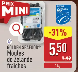 Offre: Moules de Zélande fraîches