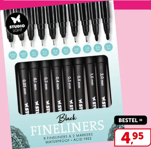 Promotie: Black fineliners