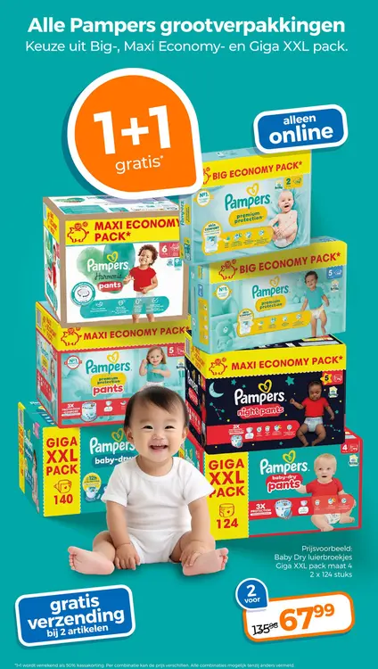 Aanbieding: Alle Pampers grootverpakkingen