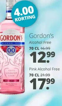 Aanbieding: Gordon's pink Alcohol Free