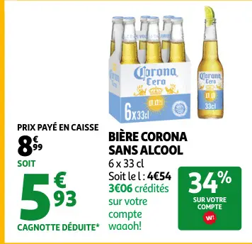 Offre: Bière Corona sans alcool