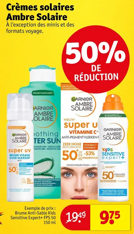 Offre: Crèmes solaires Ambre