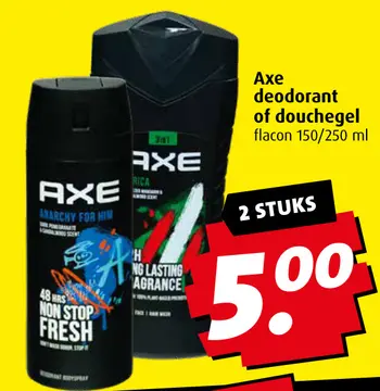 Aanbieding: Axe deodorant of douchegel