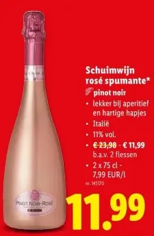 Promotie: Schuimwijn rosé spumante pinot noir