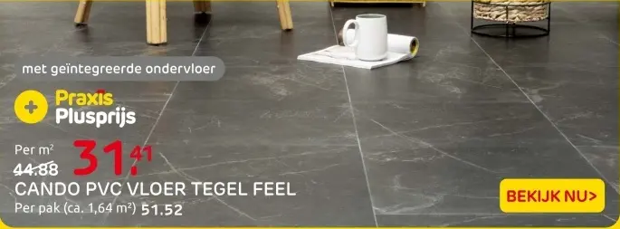 Aanbieding: Cando pvc vloer tegel feel