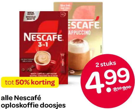 Aanbieding: Oploskoffie doosjes
