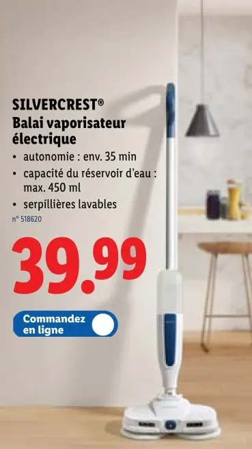 Offre: Balai vaporisateur électrique