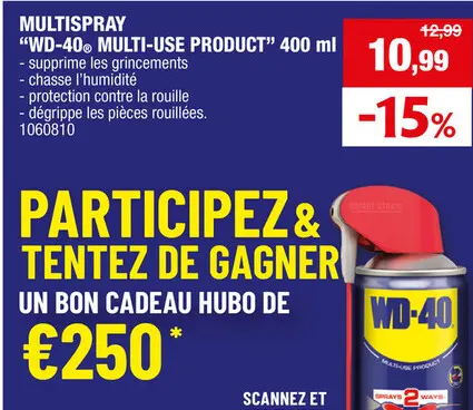 Offre: WD-40 Smart Straw multispray 400ml