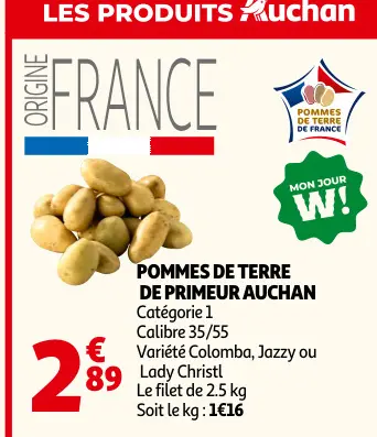 Promotie: Pommes de terre de primeur