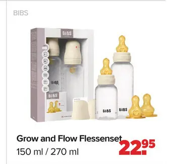 Aanbieding: Bibs Grow and Flow Flessenset - 150 ml/270ml - Latex - Ivory 