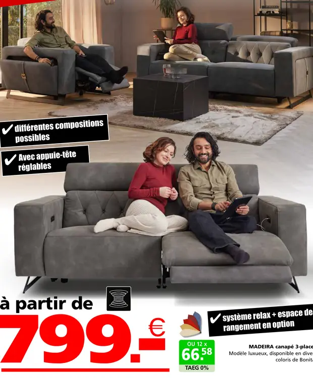 Offre: MADEIRA canapé 3-place
