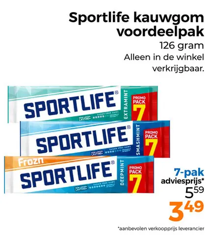 Aanbieding: Sportlife kauwgom voordeelpak
