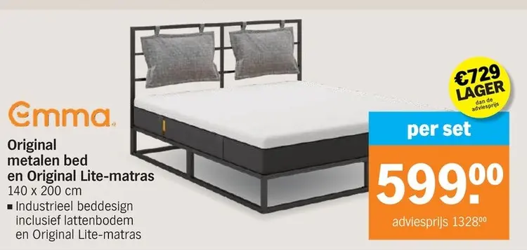 Promotie: Emma Original metalen bed en Original Lite-ma