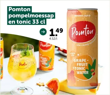 Aanbieding: Pomton pompelmoessap en tonic