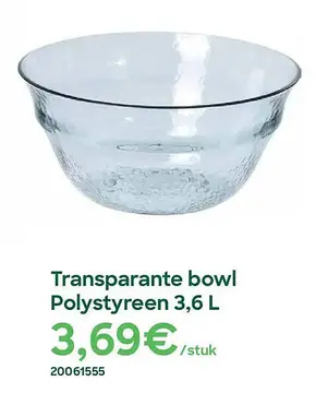 Aanbieding: Transparante bowl