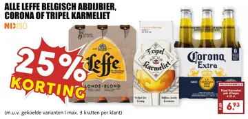 Aanbieding: Alle Leffe Belgisch abdijbier, Corona of Tripel karmeliet