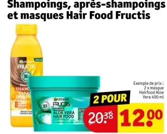 Offre: Shampoings, après-shampoings et masques Hair Food Fructis