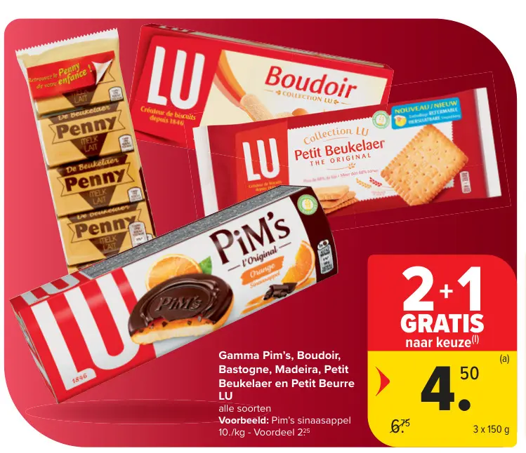Promotie: Pim's, Boudoir, Bastogne, Madeira, Petit Beukelaer en Petit Beurre