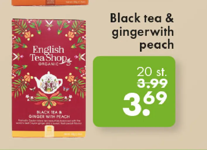 Aanbieding: Black tea & ginger with peach