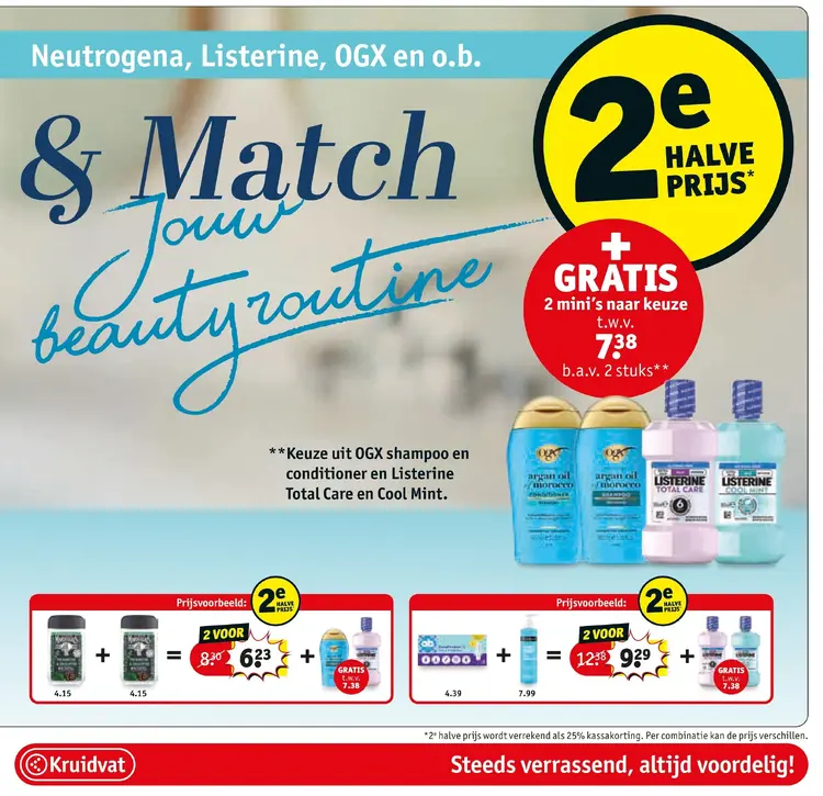 Promotie: Shampoo, conditioner, mondwater en tampons