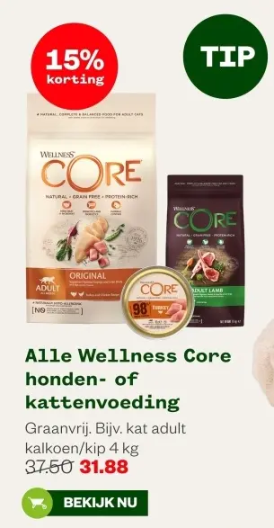 Aanbieding: Alle Wellness Core honden- of kattenvoeding