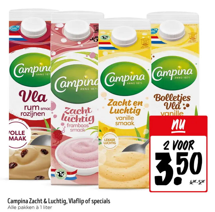 Aanbieding: Campina Zacht & Luchtig, Vlaflip of specials