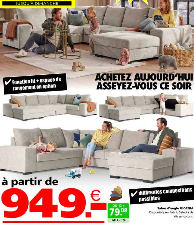 Offre: Salon d'angle GIORGIA