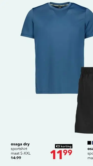 Aanbieding: Osaga Dry heren padel T-shirt blauw