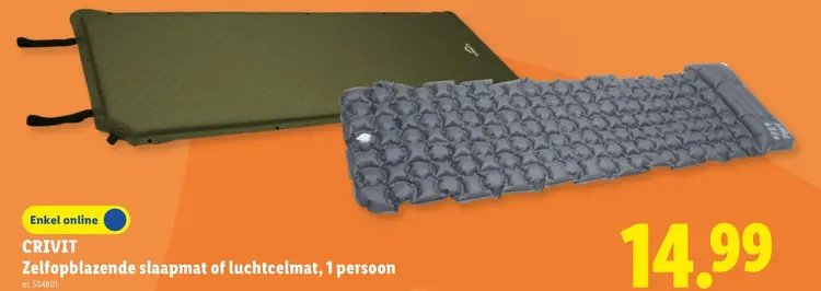 Promotie: Zelfopblazende slaapmat of luchtcelmat
