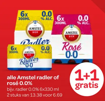 Aanbieding: alle Amstel radler of rosé 0.0%