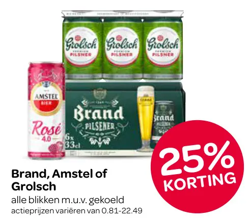 Aanbieding: Brand, Amstel of Grolsch