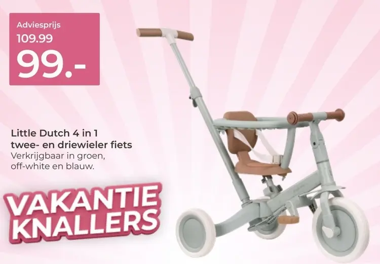 Aanbieding: 4 in 1 twee- en driewieler fiets