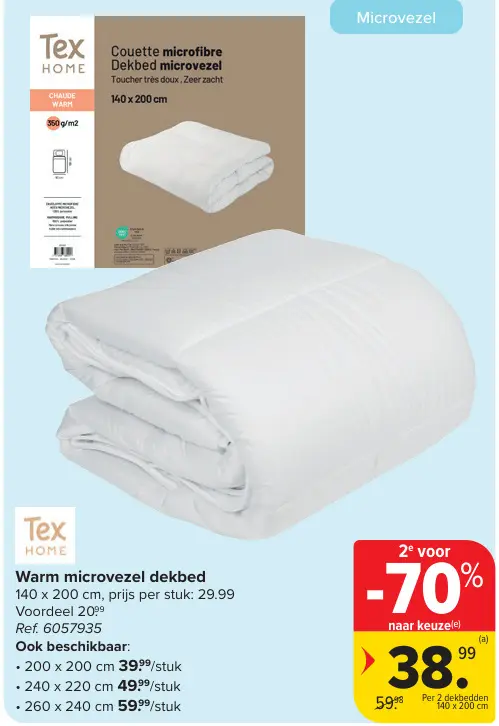 Promotie: Warm microvezel dekbed