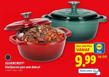 Aanbieding: Gietijzeren pan met deksel