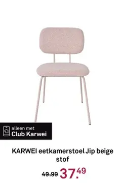 Aanbieding: KARWEI eetkamerstoel Jip beige stof