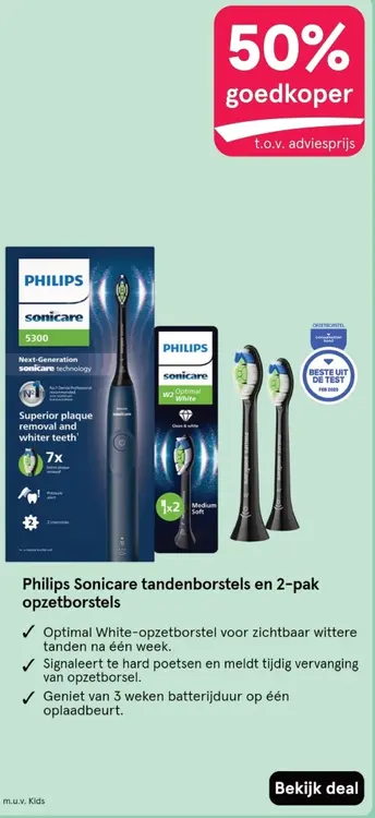 Aanbieding: Philips Sonicare tandenborstels en 2-pak opze