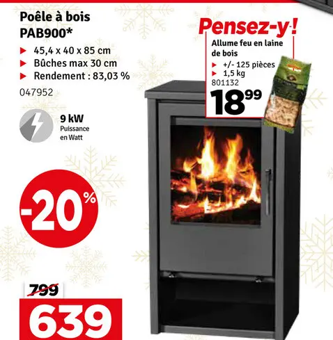 Offre: Poêle à bois PAB900*