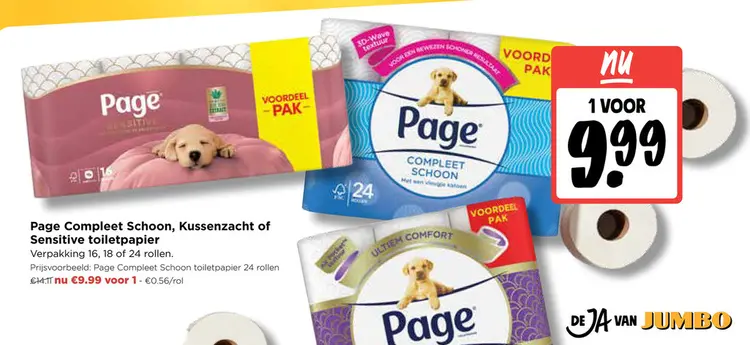 Promotie: Page Compleet Schoon, Kussenzacht of Sensitive toiletpapier