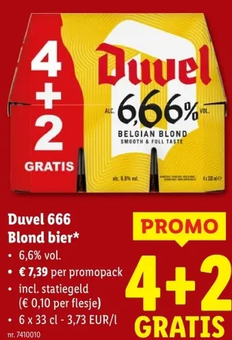Aanbieding: Duvel 666 Blond bier