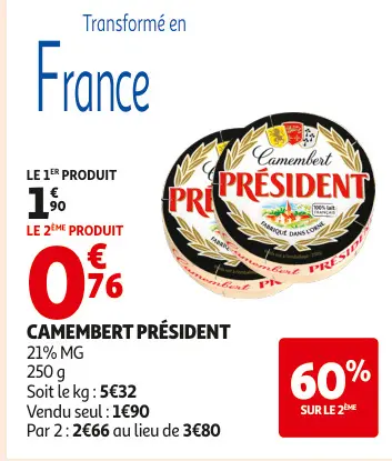 Promotie: Camembert PRÉSIDENT