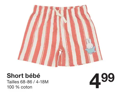 Offre: Short bébé