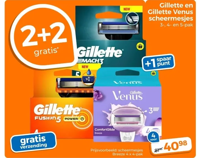 Aanbieding: Gillette en Gillette Venus scheermesjes
