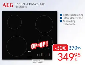 Aanbieding: AEG Inductie kookplaat IBS64200CB