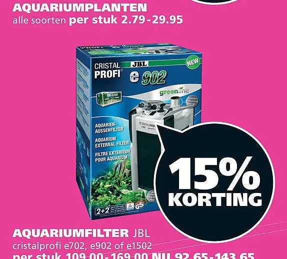Aanbieding: AQUARIUMFILTER JBL cristalprofi e702, e902 of