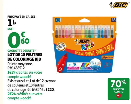 Promotie: Lot de 18 feutres de coloriage kid