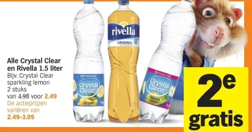 Aanbieding: Crystal Clear en Rivella 1.5 liter