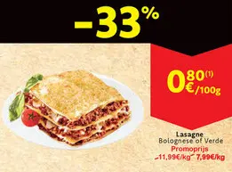 Aanbieding: Lasagne Bolognese of Verde