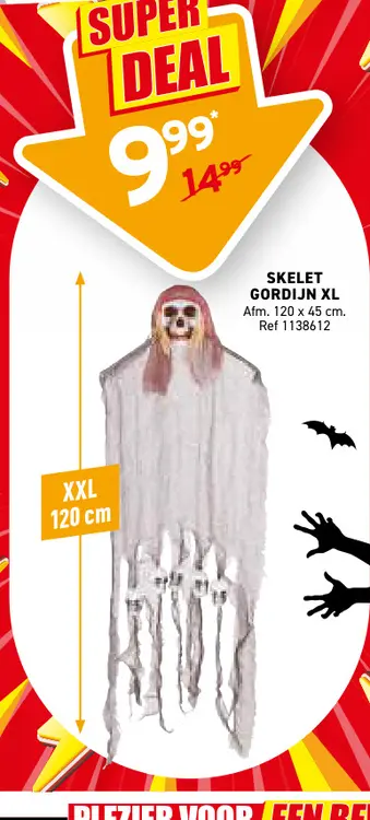 Aanbieding: Skelet gordijn xl