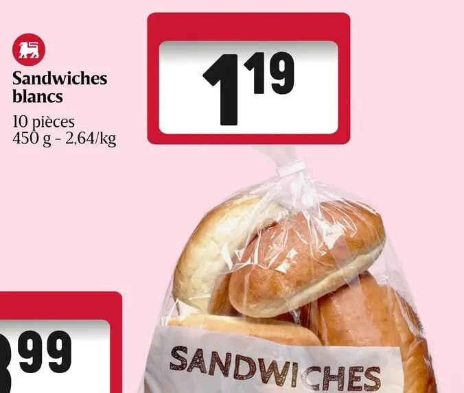 Offre: Sandwiches blancs